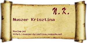Nuszer Krisztina névjegykártya